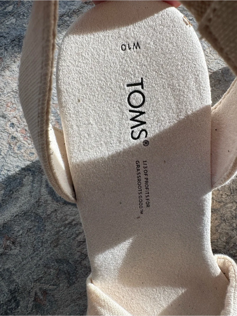TOMS Marisela Natural Slubby Woven Espadrille Wedge Sandals 10